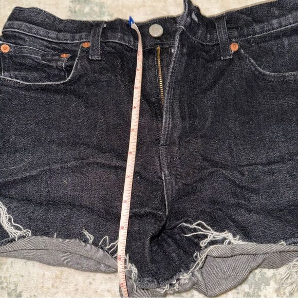 Lucky Brand Black Jean Shorts with Frayed Hem - Picture 3 of 8